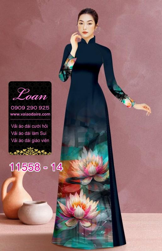 Vải áo dài hoa 3D