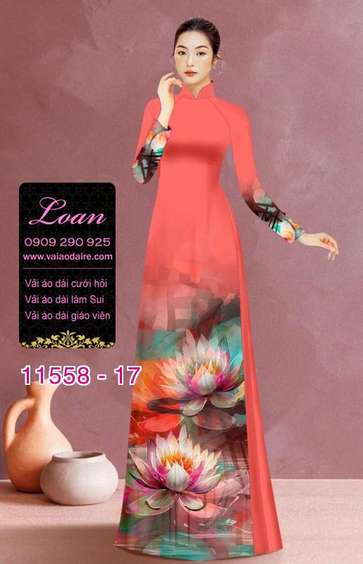 Vải áo dài hoa 3D