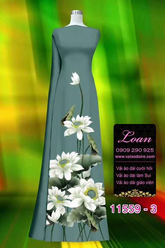 Vải áo dài hoa sen