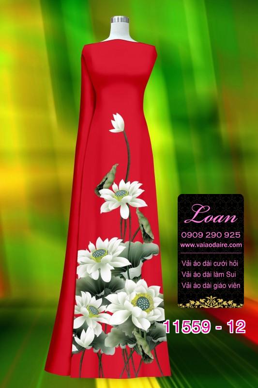 Vải áo dài hoa sen