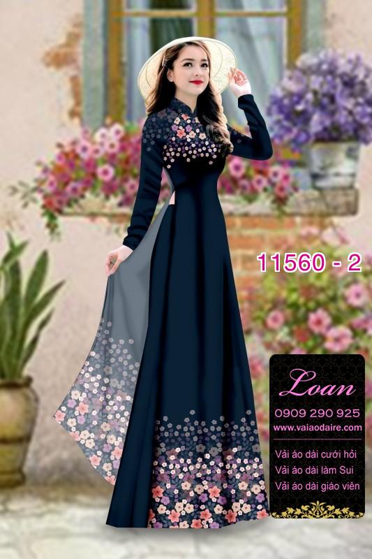 Vải áo dài hoa 3D