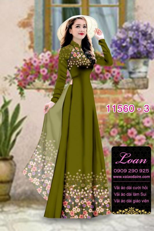 Vải áo dài hoa 3D