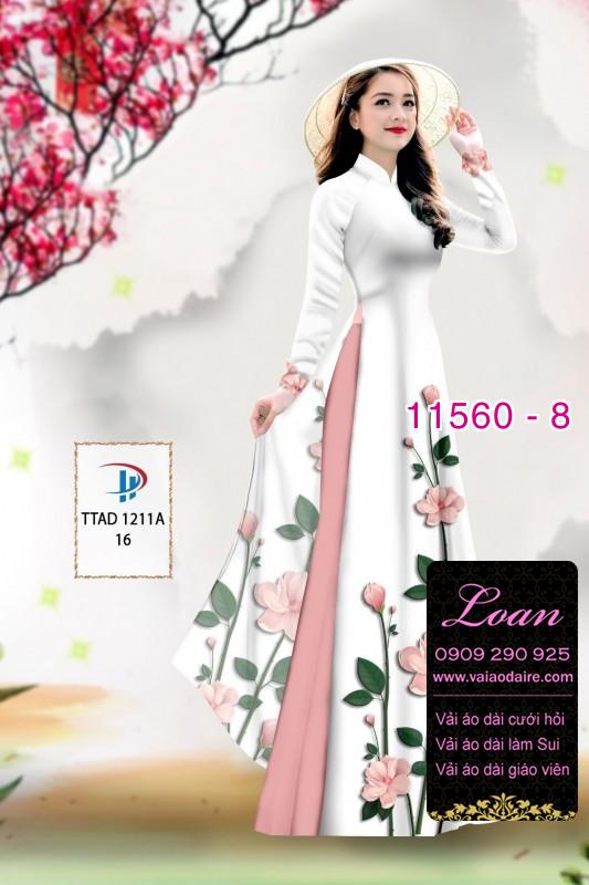 Vải áo dài hoa 3D