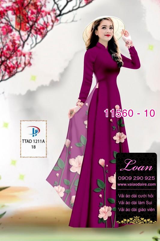 Vải áo dài hoa 3D