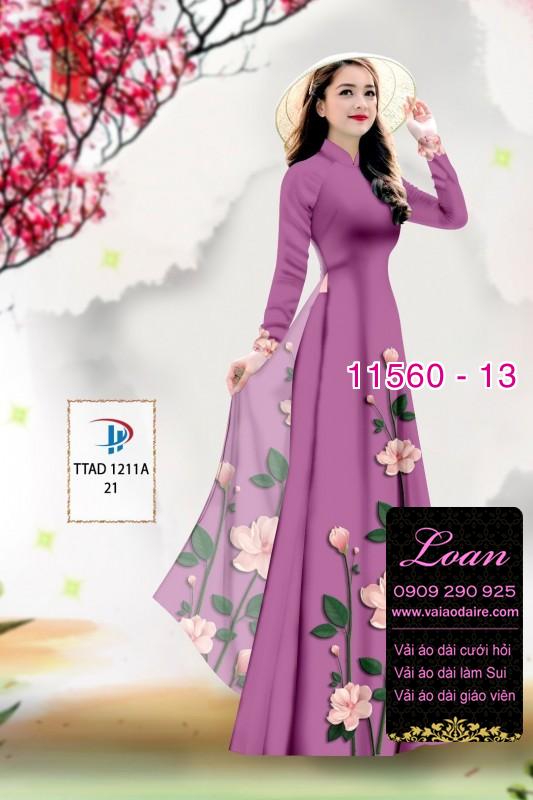 Vải áo dài hoa 3D