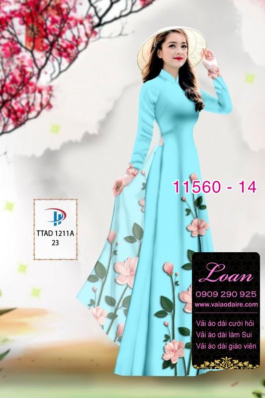 Vải áo dài hoa 3D