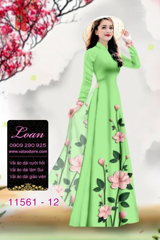 Vải áo dài hoa 3D