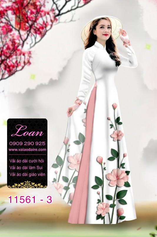 Vải áo dài hoa 3D
