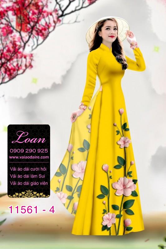 Vải áo dài hoa 3D