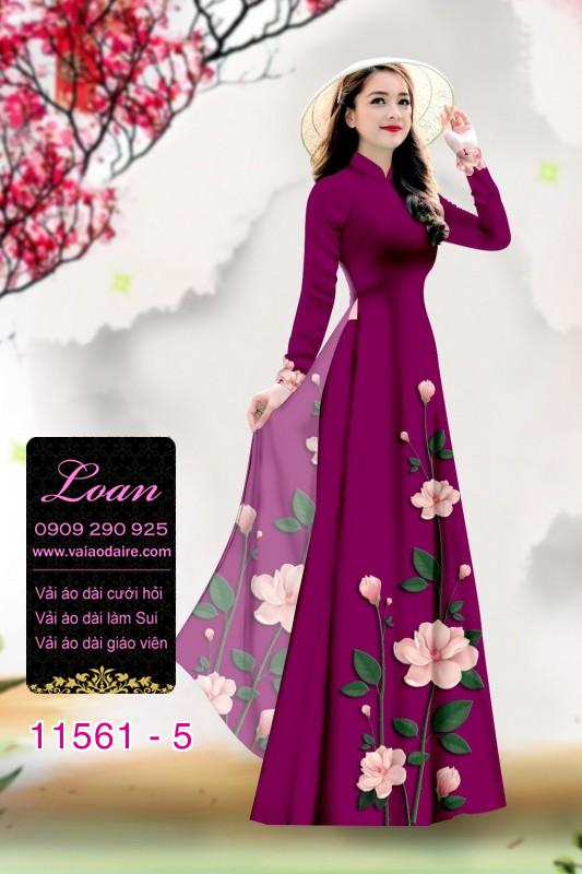 Vải áo dài hoa 3D