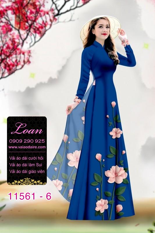 Vải áo dài hoa 3D