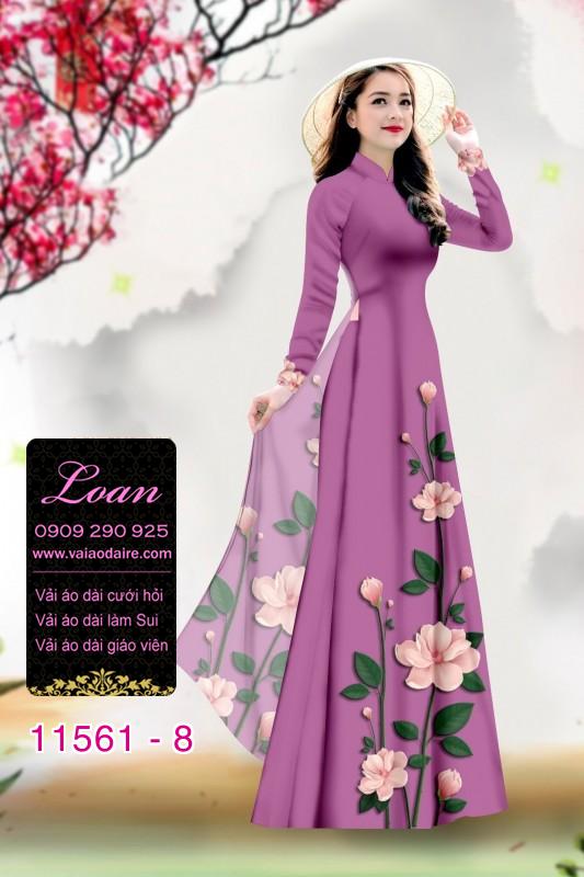 Vải áo dài hoa 3D