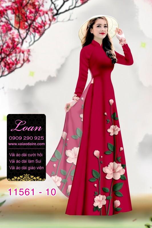 Vải áo dài hoa 3D