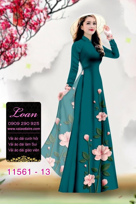 Vải áo dài hoa 3D