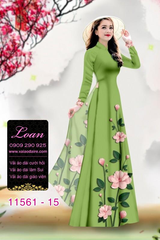 Vải áo dài hoa 3D