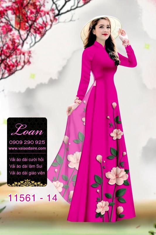 Vải áo dài hoa 3D