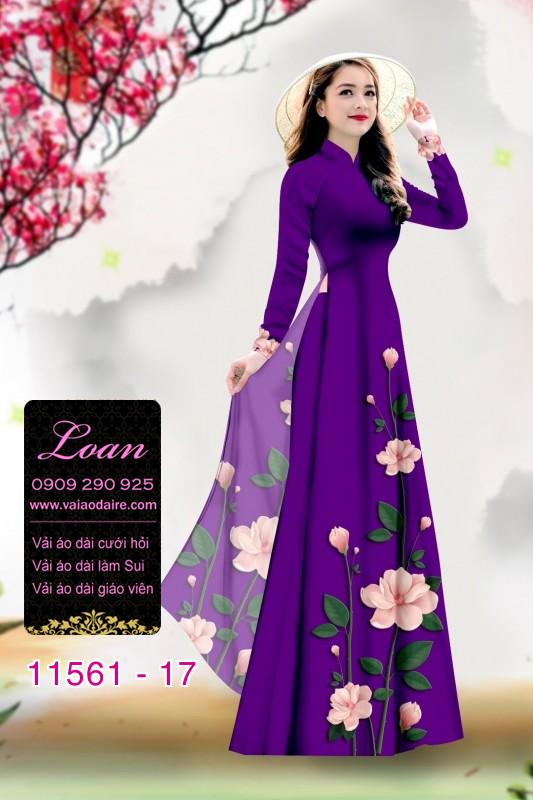Vải áo dài hoa 3D