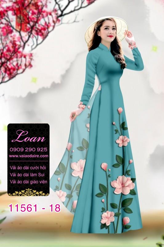 Vải áo dài hoa 3D