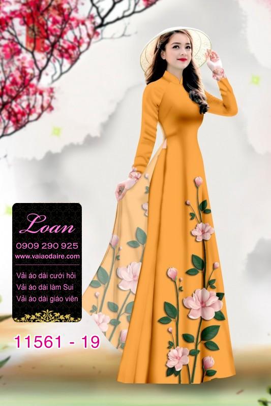 Vải áo dài hoa 3D