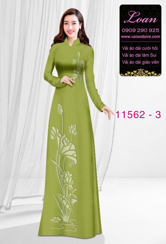 Vải áo dài hoa 3D