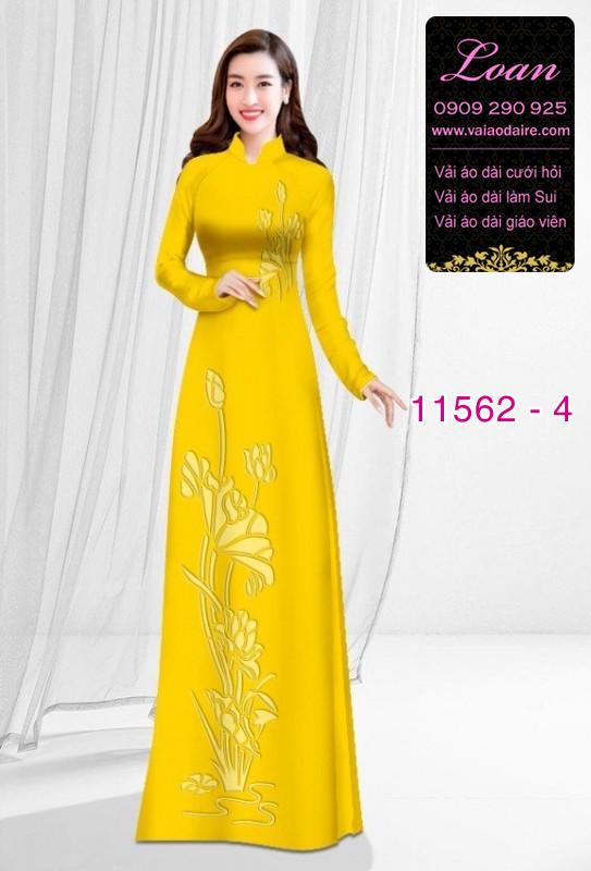 Vải áo dài hoa 3D