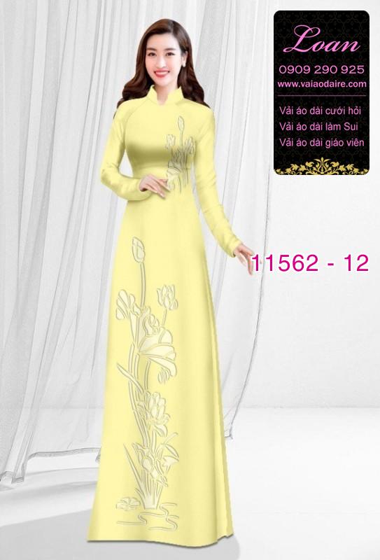 Vải áo dài hoa 3D