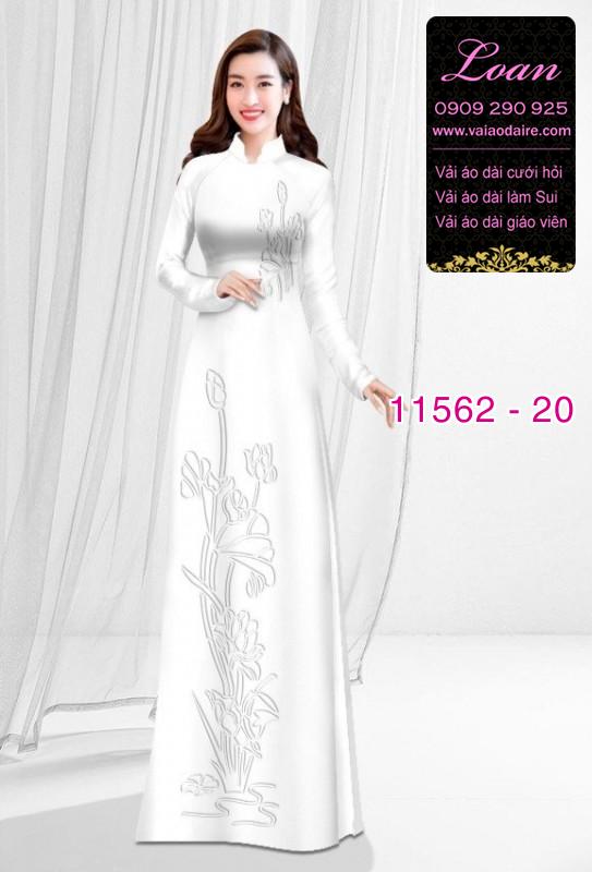 Vải áo dài hoa 3D