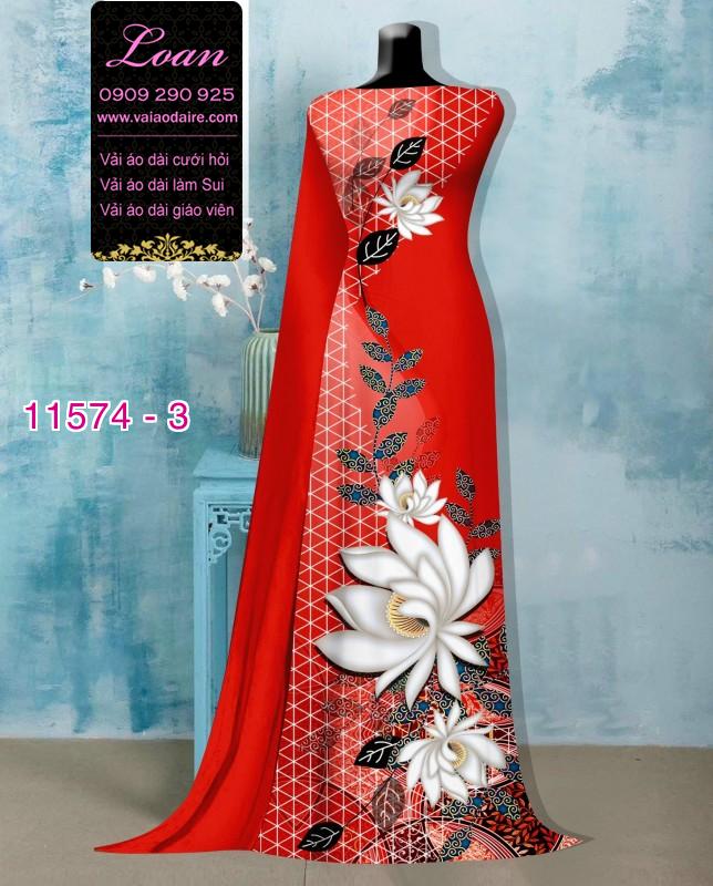 Vải áo dài hoa 3D Vải áo dài hoa 3D
