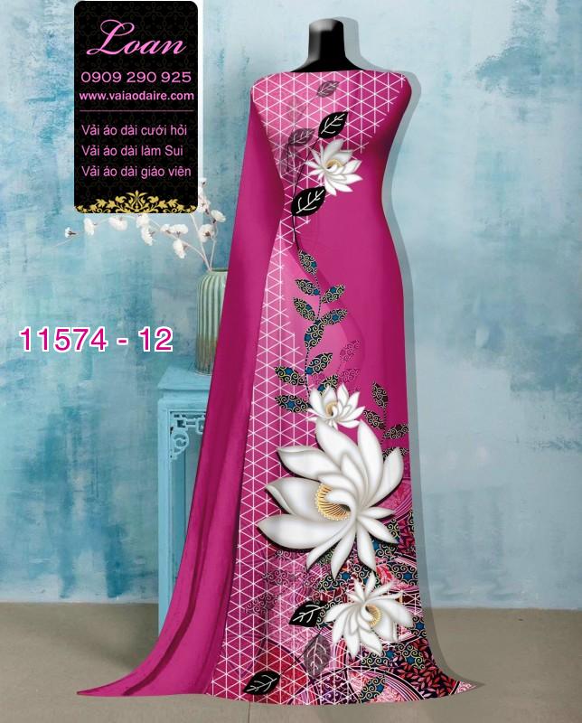 Vải áo dài hoa 3D Vải áo dài hoa 3D
