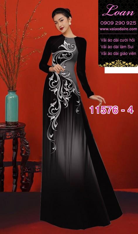 Vải áo dài hoa 3D