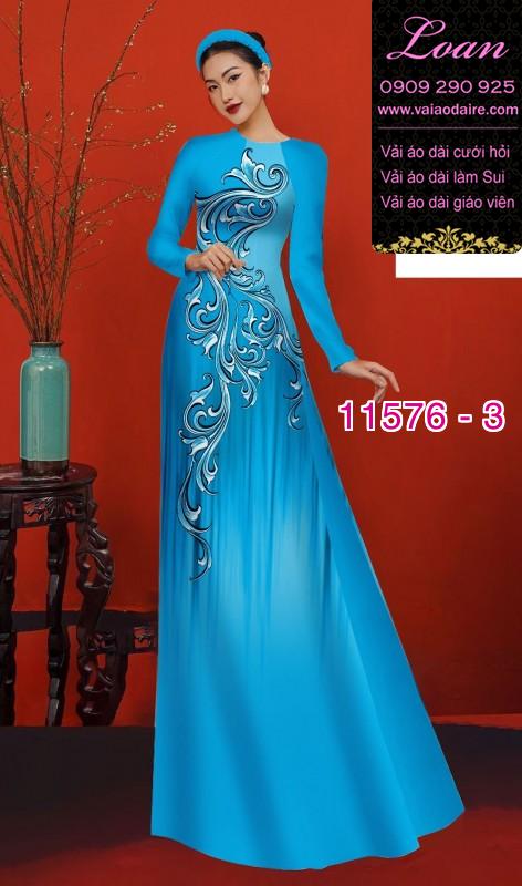 Vải áo dài hoa 3D