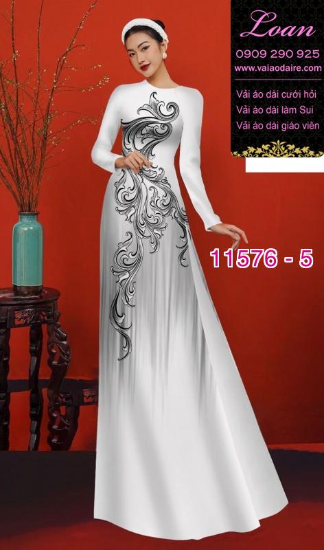 Vải áo dài hoa 3D