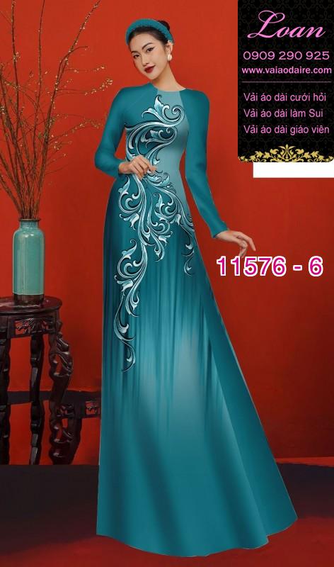 Vải áo dài hoa 3D