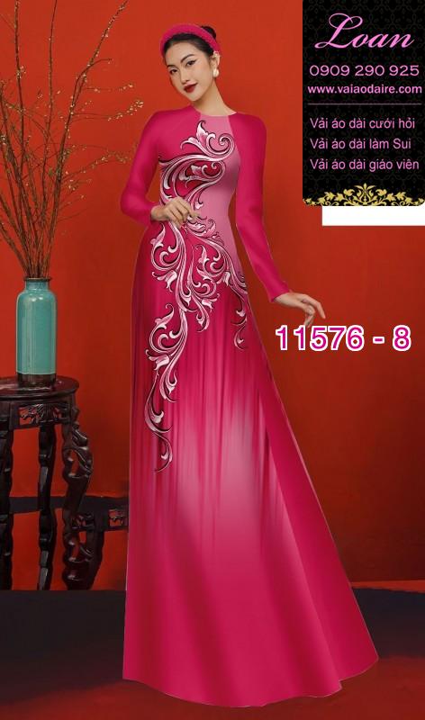 Vải áo dài hoa 3D