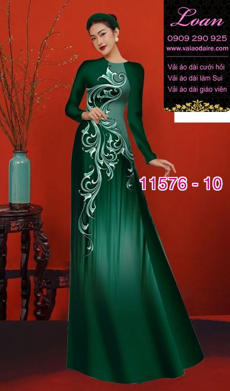 Vải áo dài hoa 3D
