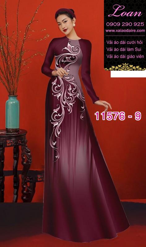 Vải áo dài hoa 3D