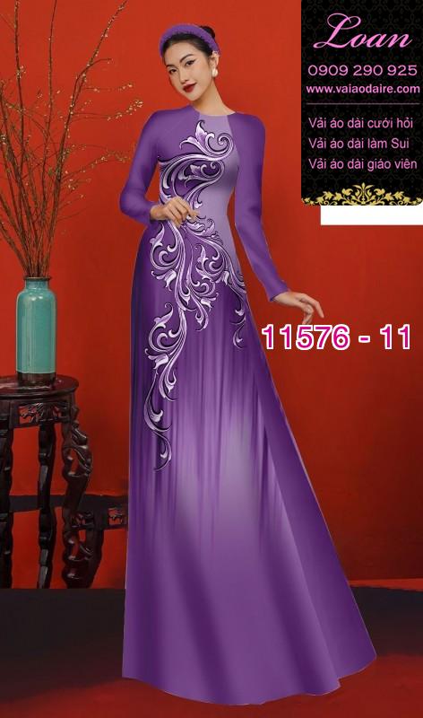 Vải áo dài hoa 3D