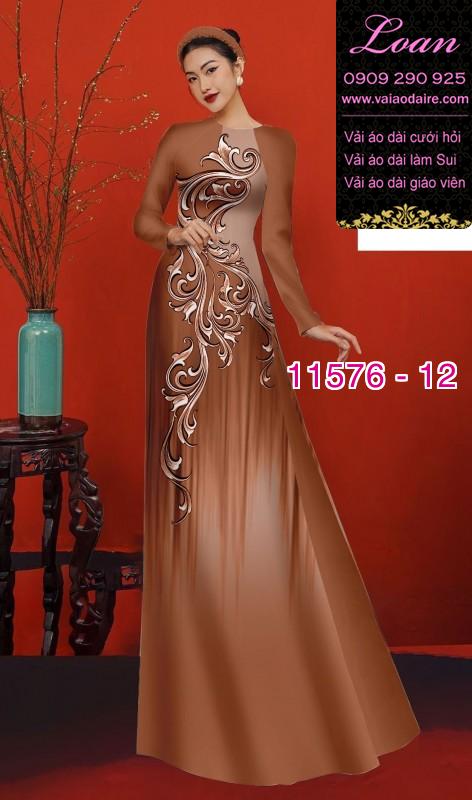 Vải áo dài hoa 3D