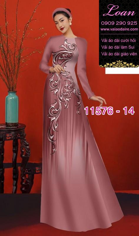 Vải áo dài hoa 3D