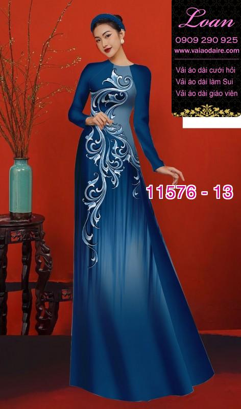 Vải áo dài hoa 3D