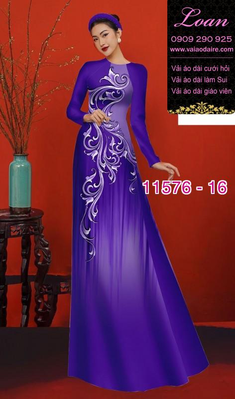 Vải áo dài hoa 3D