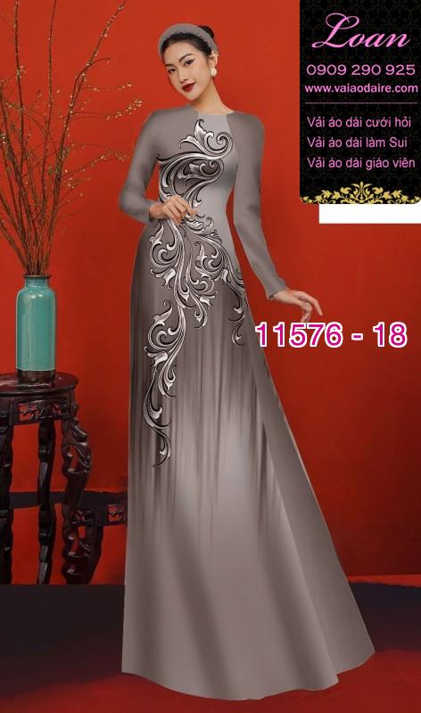 Vải áo dài hoa 3D