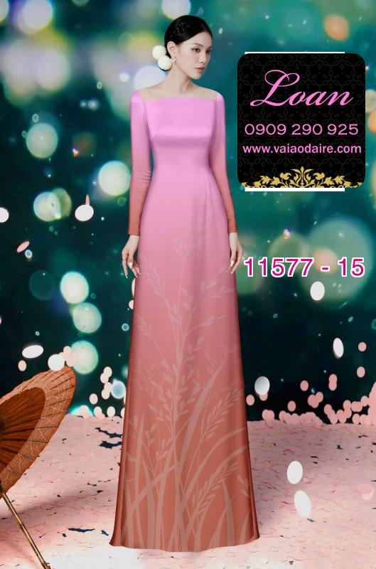 Vải áo dài hoa 3D