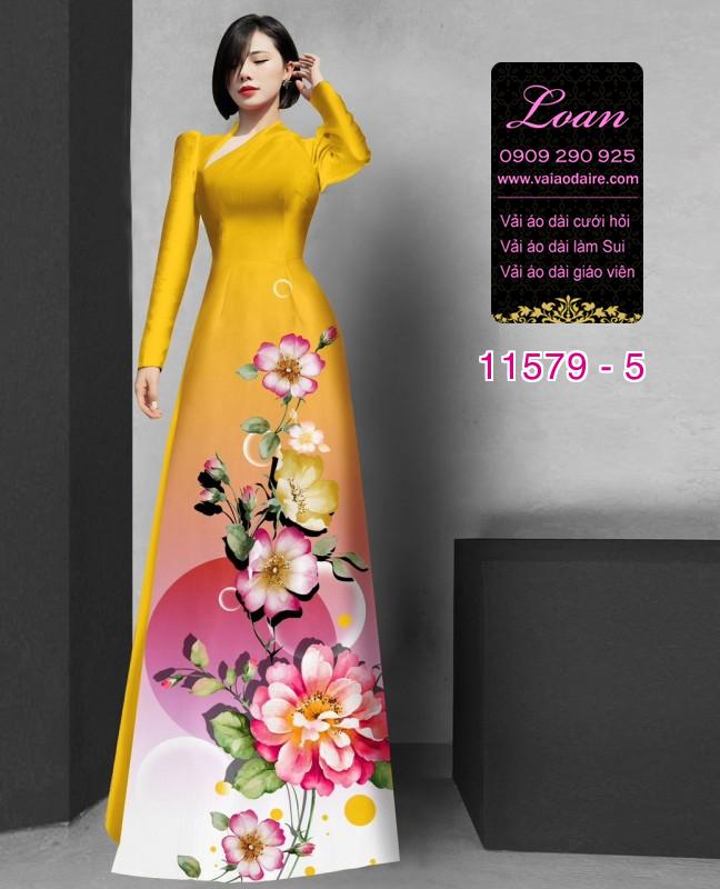 Vải áo dài hoa 3D