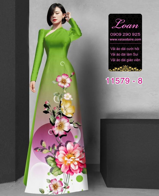 Vải áo dài hoa 3D