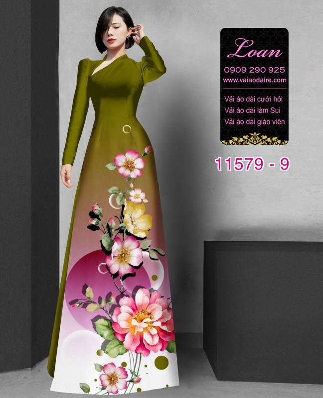 Vải áo dài hoa 3D