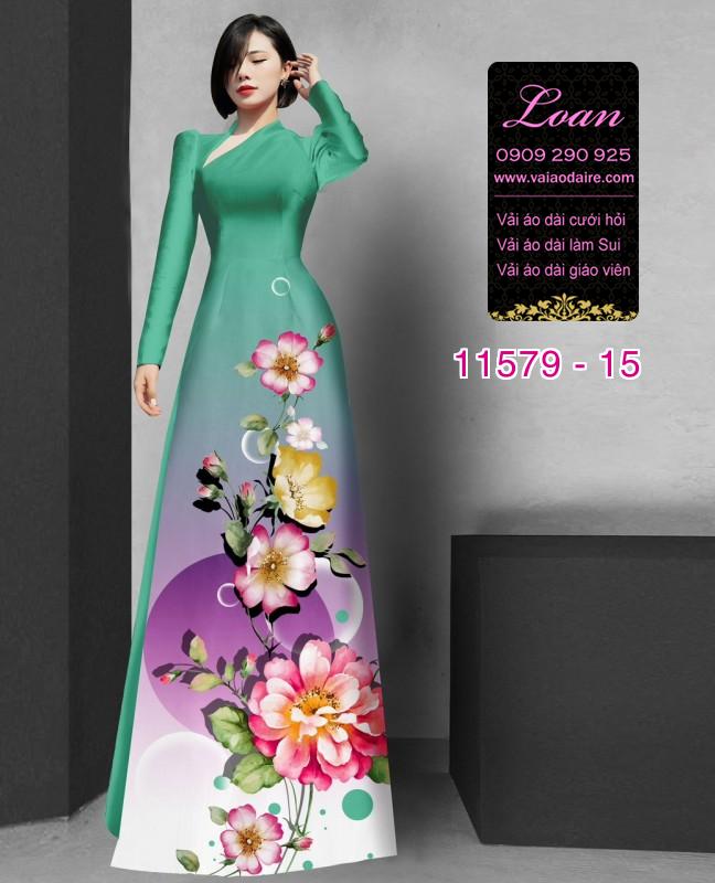 Vải áo dài hoa 3D