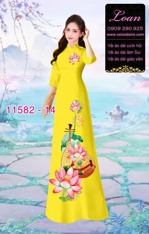 Vải áo dài hoa sen