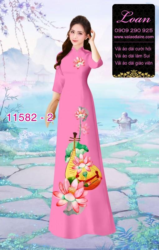 Vải áo dài hoa sen