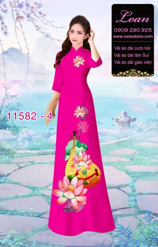 Vải áo dài hoa sen